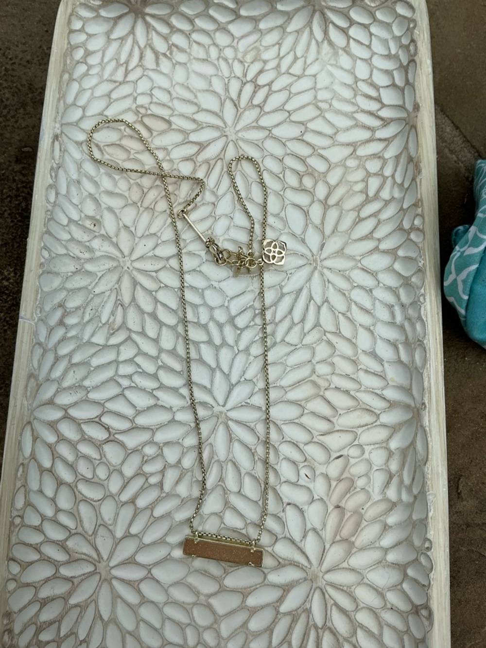 Kendra Scott Gold Drusy Bar Pendant Necklace